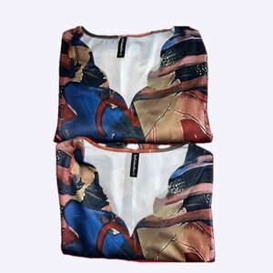 Set of 2 - Vibrant Multicolor Abstract Dresses